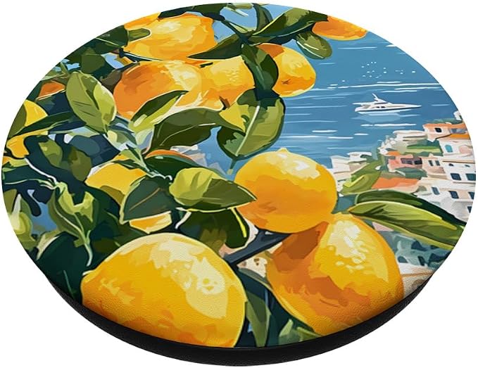 Italian Coast with Amalfi Lemons from The Mediterranean Sea PopSockets PopGrip for MagSafe