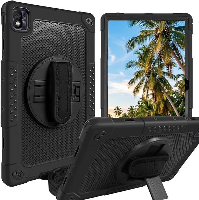 for Nokia T20 Tablet CaseHeavy-Duty Shockproof Hybrid Rugged Protective Case for Nokia T21/TCL Tab Pro 5G(Model: 9198S)/VASTKING KingPad M10 10.36 inch Tablet (Black/Black)