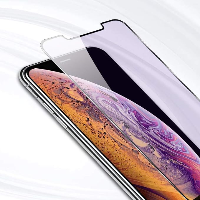 PERFECTSIGHT Blue Light Tempered Glass Screen Protector compatible with iPhone 11 Pro Max 2019 iPhone Xs Max 2018 6.5 inch HD Anti Fingerprint 2X Stronger Alignment Frame Easy Installation