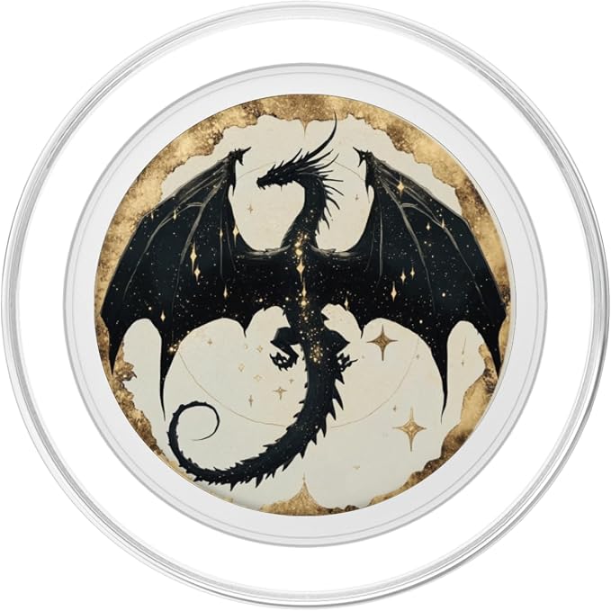 Book Dragon Librarian Mythical Creature Flame Wyvern Fantasy PopSockets PopGrip for MagSafe