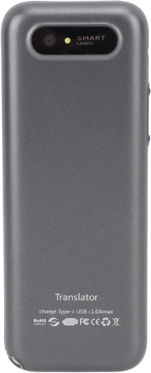Portable Voice Translator Device Grey 1500mAh - Supports 136 Languages Online & 15 Offline, Accurate Real - Time Translation for Travel & Business Communication