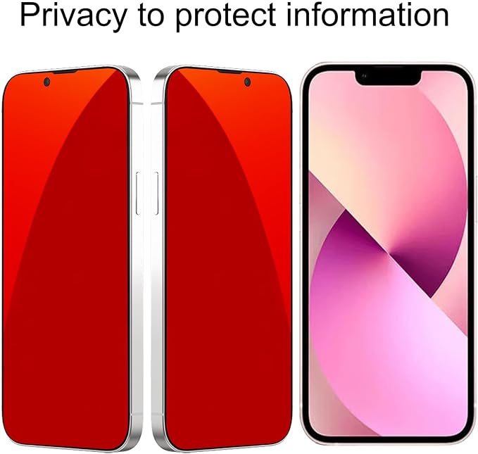 2 Pack for iPhone 13 Pro Max / 14 Plus Privacy Screen Protector Anti spy Tempered Glass Gradient Colorful Anti blue Light Film 6.7 inch