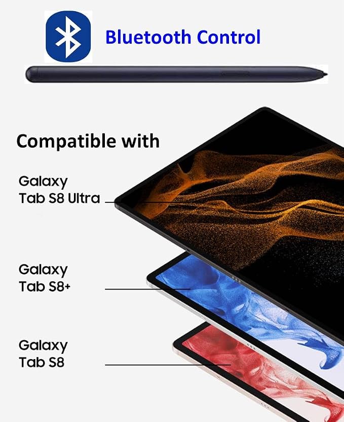 Tab S8 S Pen (WithBluetooth) Replacement for Samsung Galaxy Tab S8/S8 Plus/S8 Ultra (EJ-PT870) All Versions Tab S8 Stylus Pen with 5*Tips