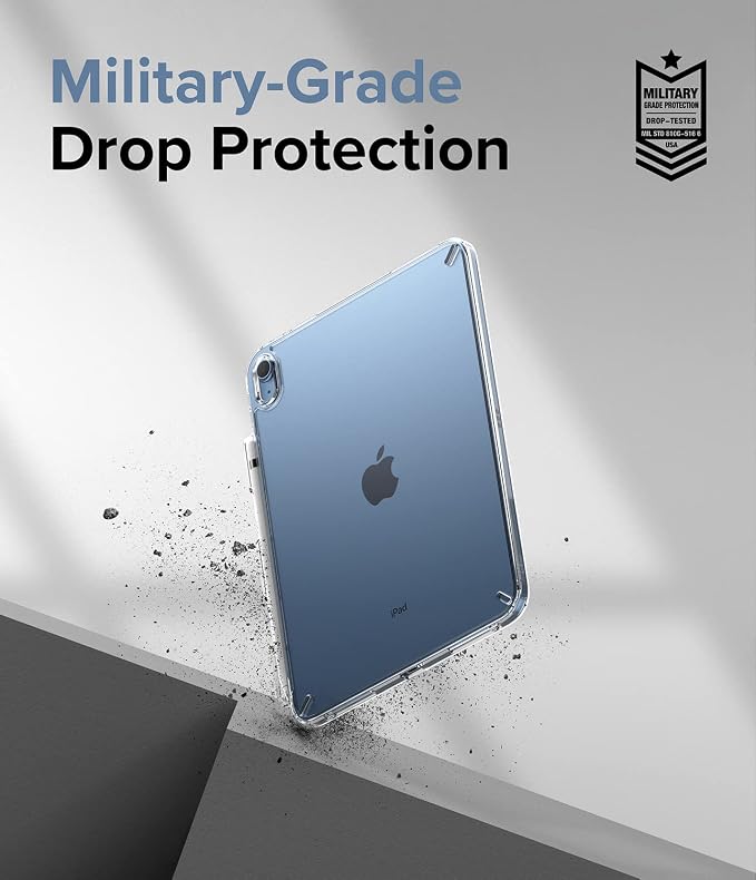 Ringke Fusion [No Wobbling] Compatible with iPad 11th Generation Case (A16 2025) and iPad 10th Generation Cover (2022) Transparent Shockproof Back with Pencil Holder - Clear