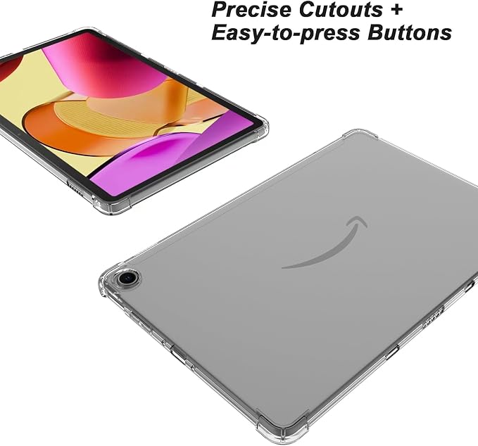 Clear Case for All-New Amazon Kindle Fire Max 11 Tablet (13th Generation 2023 Release) 11 Slim Lightweight Shell Transparent Soft TPU Back Shockproof Crystal Reinforced Corner Cover Clear