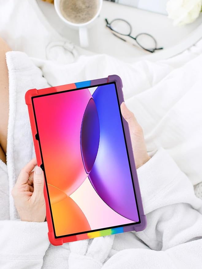 Case for TCL TAB A1 Plus Android Tablet 12.2 Inch (Dark Black) | (Model 9445X) Soft Silicone Kids Friendly Protective Cover with Adjustable Stand Drop-Proof
