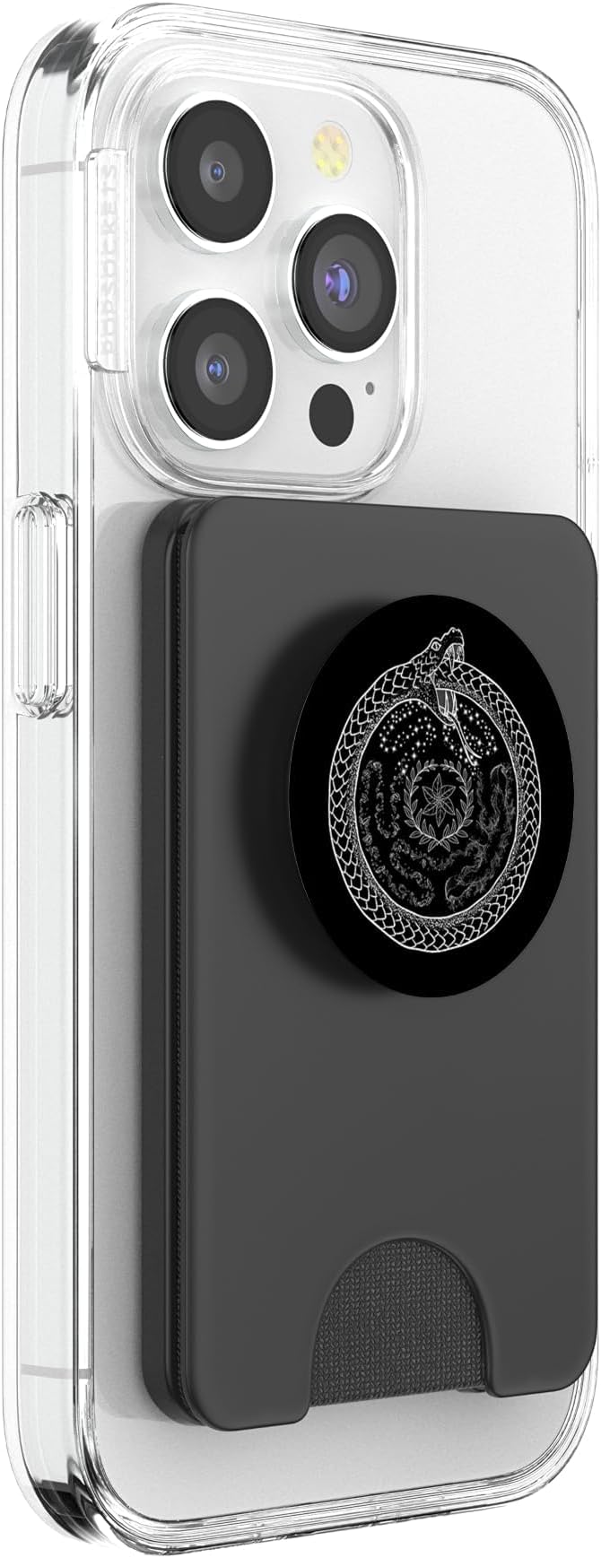The Ghoulish Garb Hecate's Wheel Ouroboros Goddess of Witchcraft PopSocket Adhesive Phone Grip for Smartphones (iOS and Android) - Black
