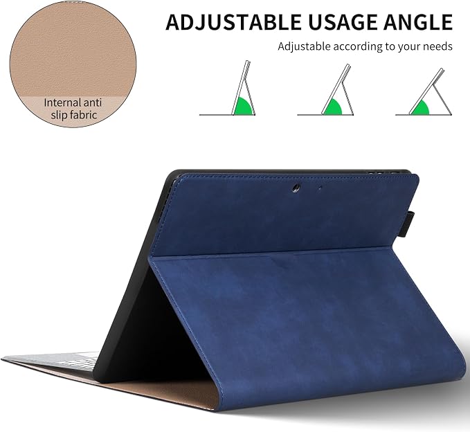 for Microsoft Surface Pro 12 inch Case 1st Edition (2025) Leather Protective Shell Protection Cover Compatible with Type Cover Keyboard and Pencil Holder.Black