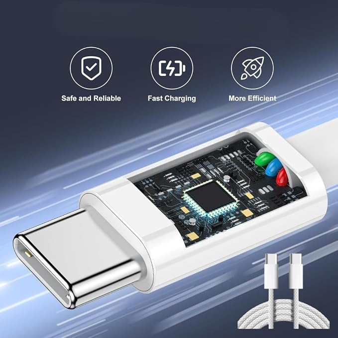 Emporium | 20W Power Charge USB C Cables and Wall Charger Kit | 3ft White USB C to C Charging Cable