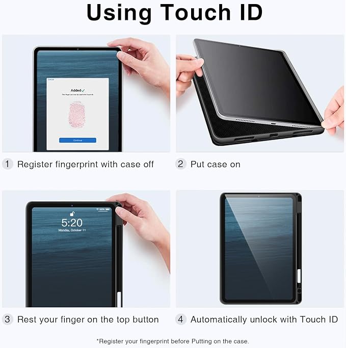Antbox for iPad Air 13 Inch Case 2026 M4 /2025 M3 /2024 M2 Black | Built-in Pencil Holder Supports Pencil Pro and Pencil (USB-C) Auto Sleep/Wake PU Leather iPad Air 13'' Cover