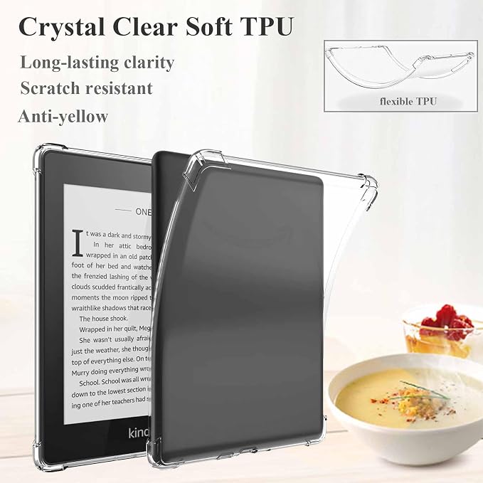 Clear Case for All-New Amazon Kindle Fire Max 11 Tablet (13th Generation 2023 Release) 11 Slim Lightweight Shell Transparent Soft TPU Back Shockproof Crystal Reinforced Corner Cover Clear
