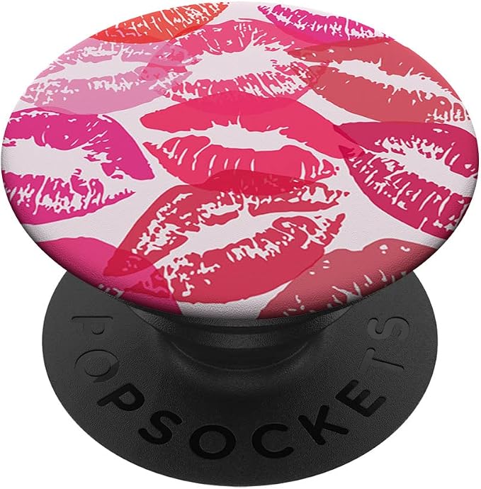 Coquette Aesthetic Pink Kisses Valentines Day Lips PopSockets Adhesive PopGrip