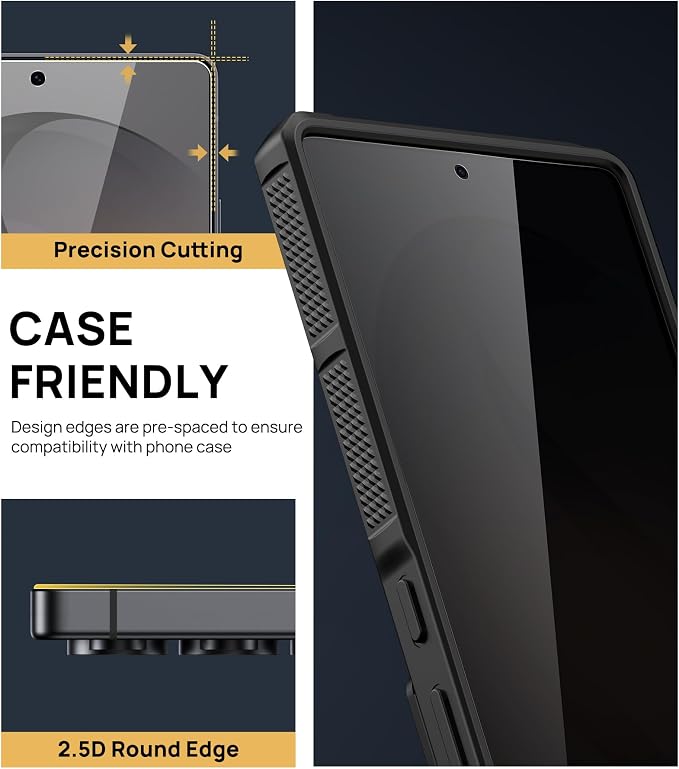 SSLOTSCASE for iPhone 17 Privacy Screen Protector [2 Pack] [9H Hardness] | Anti Spy Tempered Glass Film Military Grade Shatterproof Easy Installation Anti Reflective Screen Protector for iPhone 17