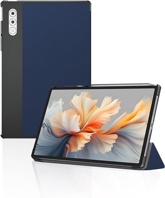 for Lenovo Yoga Tab Plus/Yoga Pad Pro 12.7 Tablet Case 2025BOVGAC Ultra Slim PU Leather Folding Protective Cover Case with Adjustable Soft TPU Back Shell Full Protection Scratch Resistant (Black)