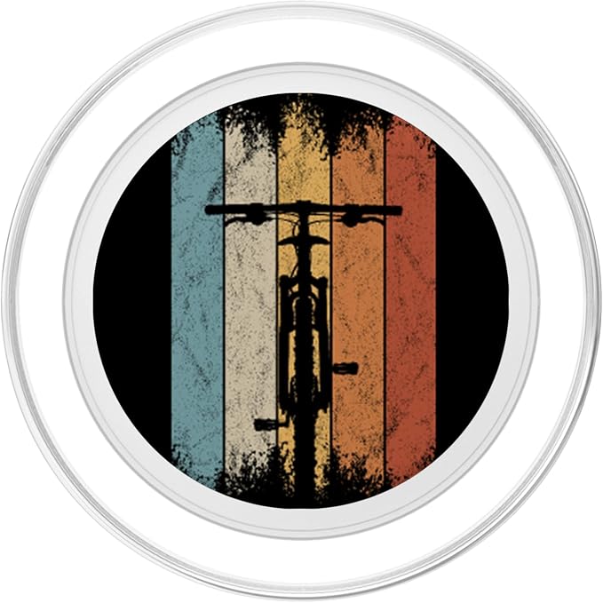 80s Retro Frontal MTB Bicycle Cycling Mountain Biking PopSockets Adhesive PopGrip