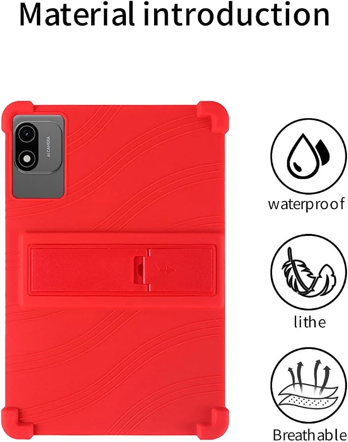 for Headwolf W6 10.1 Inch Tablet CaseBOVUGAC Soft Silicone Adjustable Stand Shockproof Kids Friendly for Headwolf W6 10.1 Tablet(Black)