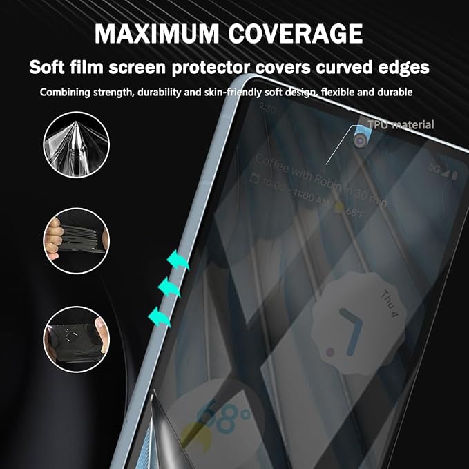 for iPhone 17 Pro Max Back Screen Protector Flexible Film Not Glass with Camera Lens Protector 2+2 Pack Self-Healing Anti Scratch HD Clear Soft TPU Protective Hydrogel Film