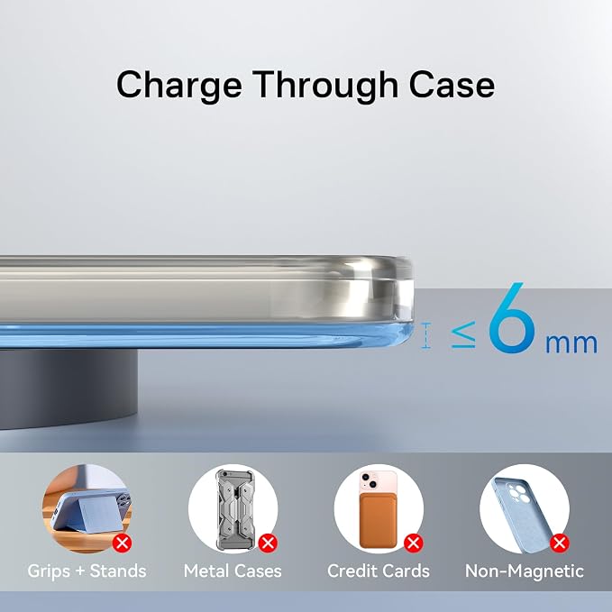Minthouz 15W Fast Magnetic Wireless Charger Mag Safe Charging Pad Compatible with iPhone 17 Pro Max/17 Pro/17 iPhone 16/15/14/13/12 Series AirPods Qi-Enabled Devices (Black)