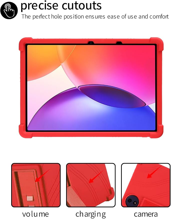for TCL TAB A1 Plus 12.2 Inch Tablet CaseBOVUGAC Adjustable Stand Shockproof Easy Installation Slim and Lightweight Premium Silicone Protective Shell for TCL TABA1 Plus 12 Case Cover.(Black)