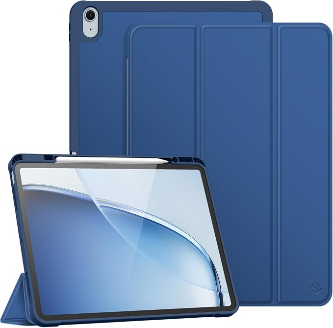Fintie Slim Shockproof Case for iPad Air 13-inch M4/M3/M2 (2026/2025/2024) | Soft TPU Back Cover Drop protection Viewing &amp Typing Angles Pencil Holder Scratch-Resistant Composition Book