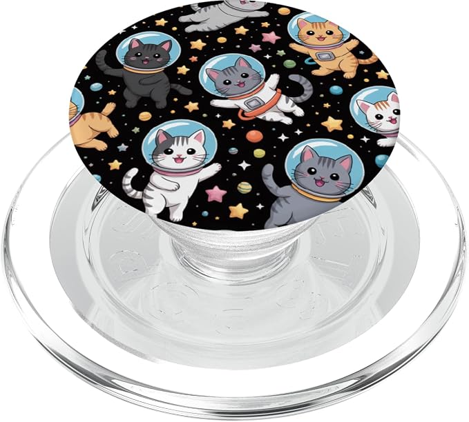 Space Planets Feline Animal Pet Kawaii Cat Astronaut PopSockets PopWallet for MagSafe
