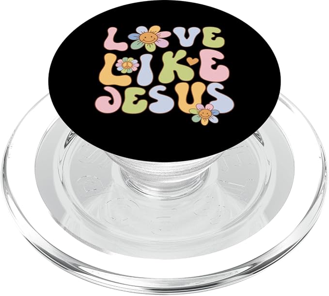 Groovy Love Like Jesus Religious God Christian Graphic PopSockets Adhesive PopGrip