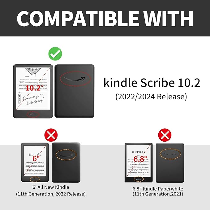 Case for 10.2 Kindle Scribe (2024/2022 Release) Slim PU Leather Lightweight Adjustable Stand Smart Shell Cover with Auto Wake/Sleep for 10.2 Amazon Kindle Scribe E-ReaderA Dog