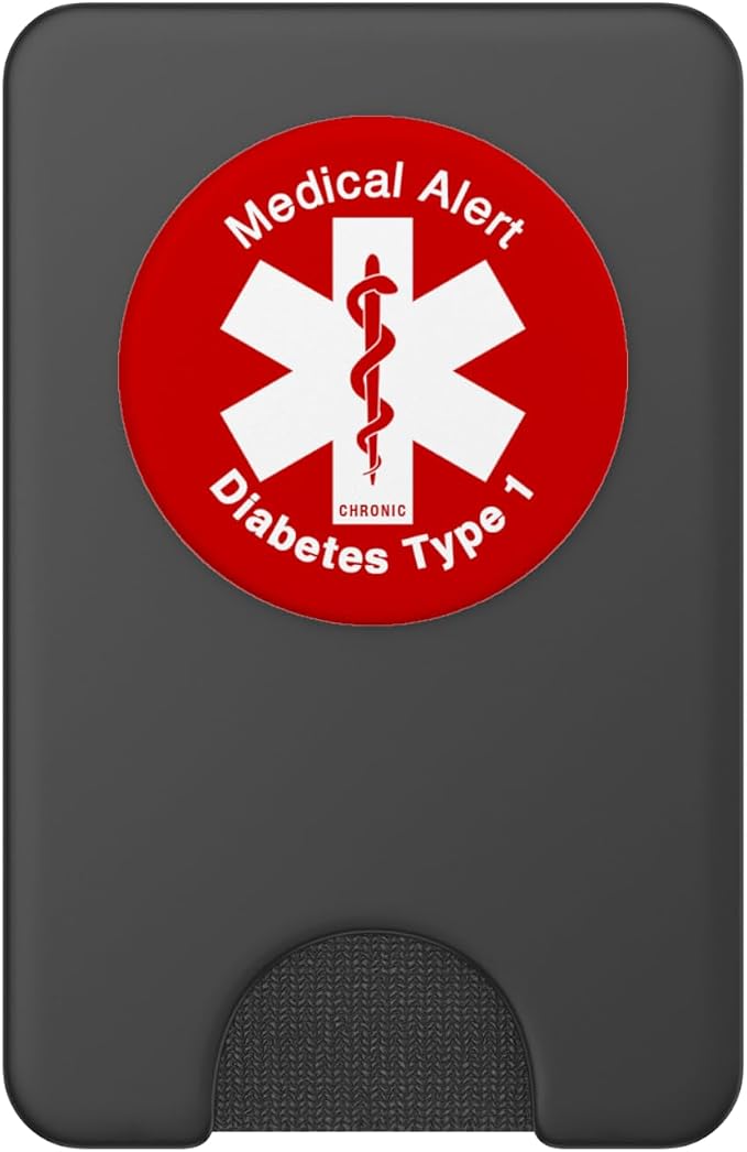 Type 1 Diabetes Medical Alert (RED) PopSockets Adhesive PopGrip