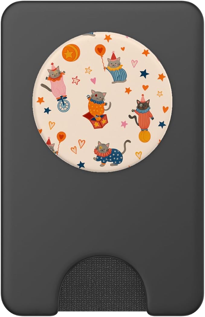 Cute Circus Cat Colorful Clown Kitten Pattern Aesthetic PopSockets PopGrip for MagSafe
