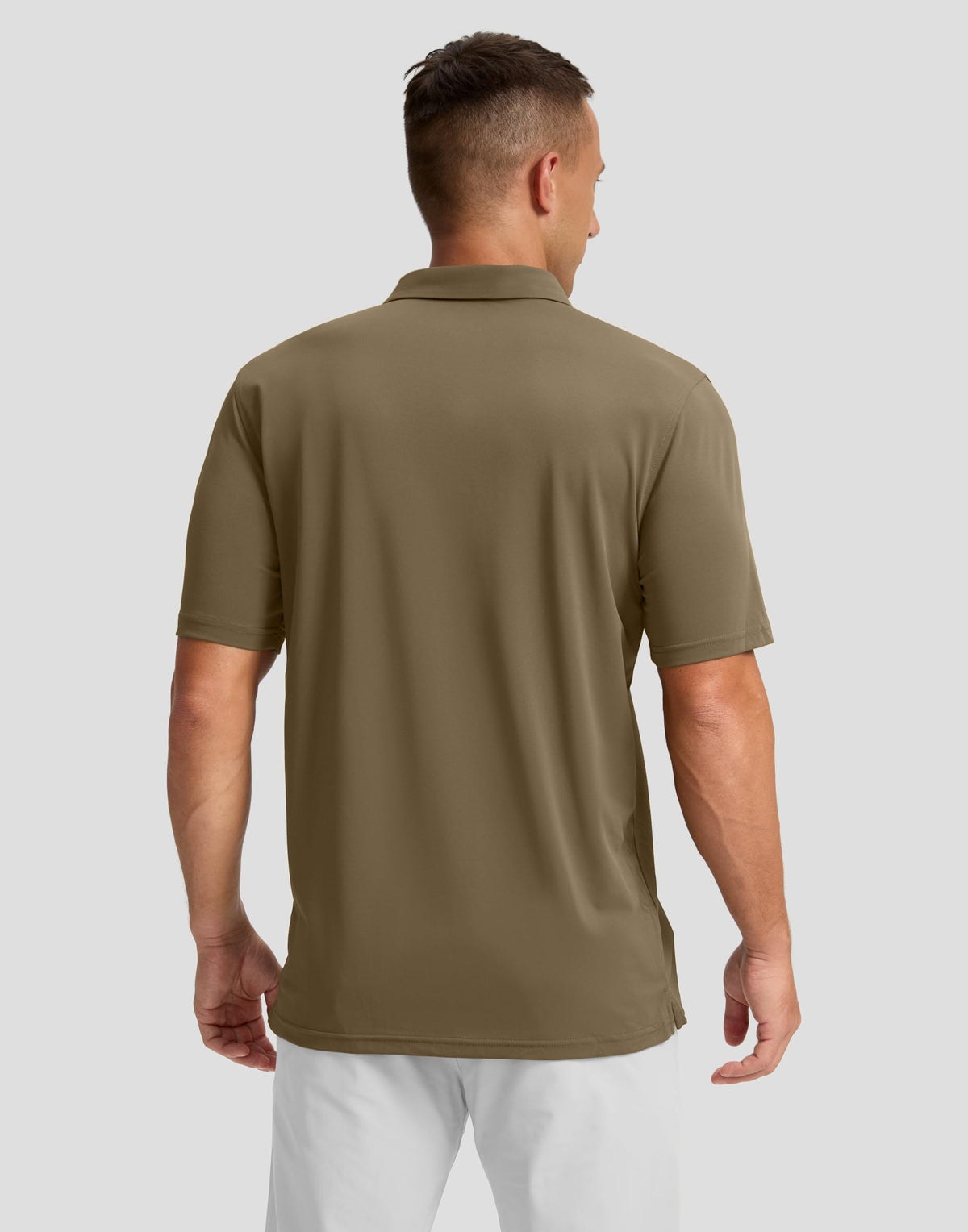 Men's Golf Polo Shirts Dry Fit Short Sleeve Shirt, Khaki, 4XL