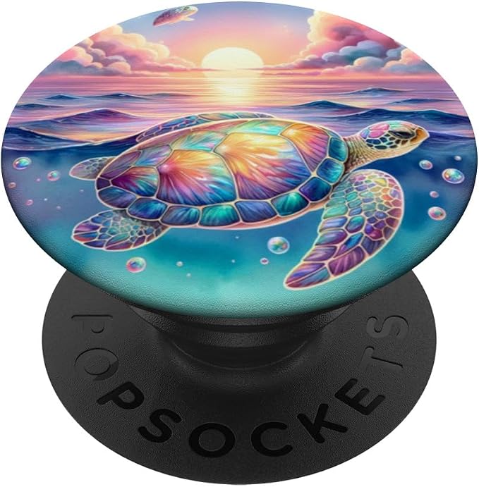 Sea Turtle Phone Grip Beach Cell Phone Pop Out Button Holder PopSockets PopGrip for MagSafe