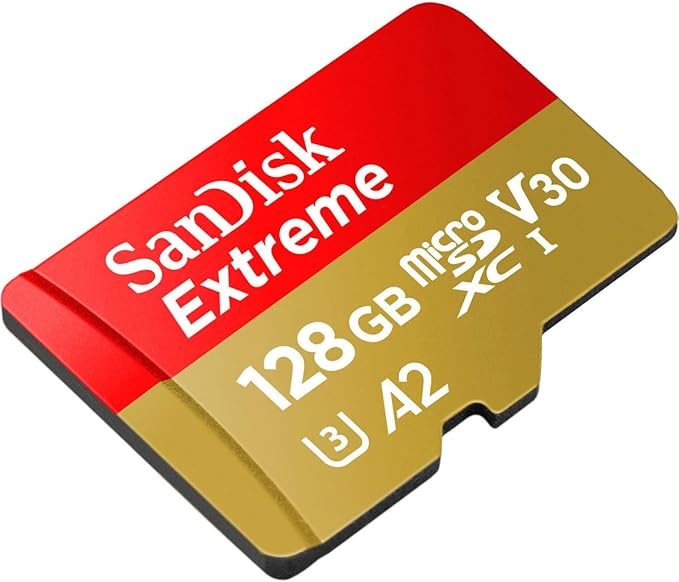 SanDisk 128GB Extreme microSDXC Card for Mobile Gaming, up to 190MB/s, with A2 App Performance, UHS-I, Class 10, U3, V30