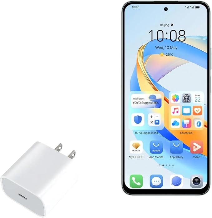 BoxWave Charger Compatible with Honor X7b 5G - PD GAN miniCube (30W) 30W Tiny PD GAN Type-C Wall Charger - Winter White