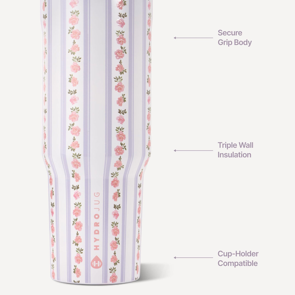 HydroJug Sport 40 oz Insulated Stainless Steel Water Bottle, Primrose