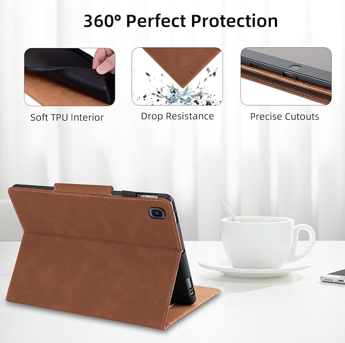 Case for Samsung Galaxy Tab A7 10.4 inch 2022 (SM-T500/T505/T507) - Multi-Angle Viewing Stand Cover with Pocket PU Leather Folio Case with Magnetic Clasp Auto Wake/Sleep Smart Tablet Cover Black