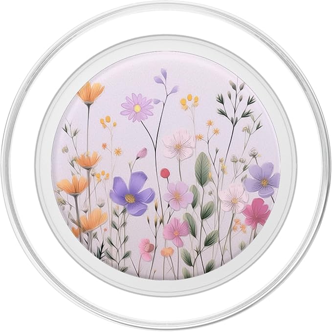 Cute Floral Pattern Flowers Bouquet Wildflowers Pastel Pink PopSockets Adhesive PopGrip