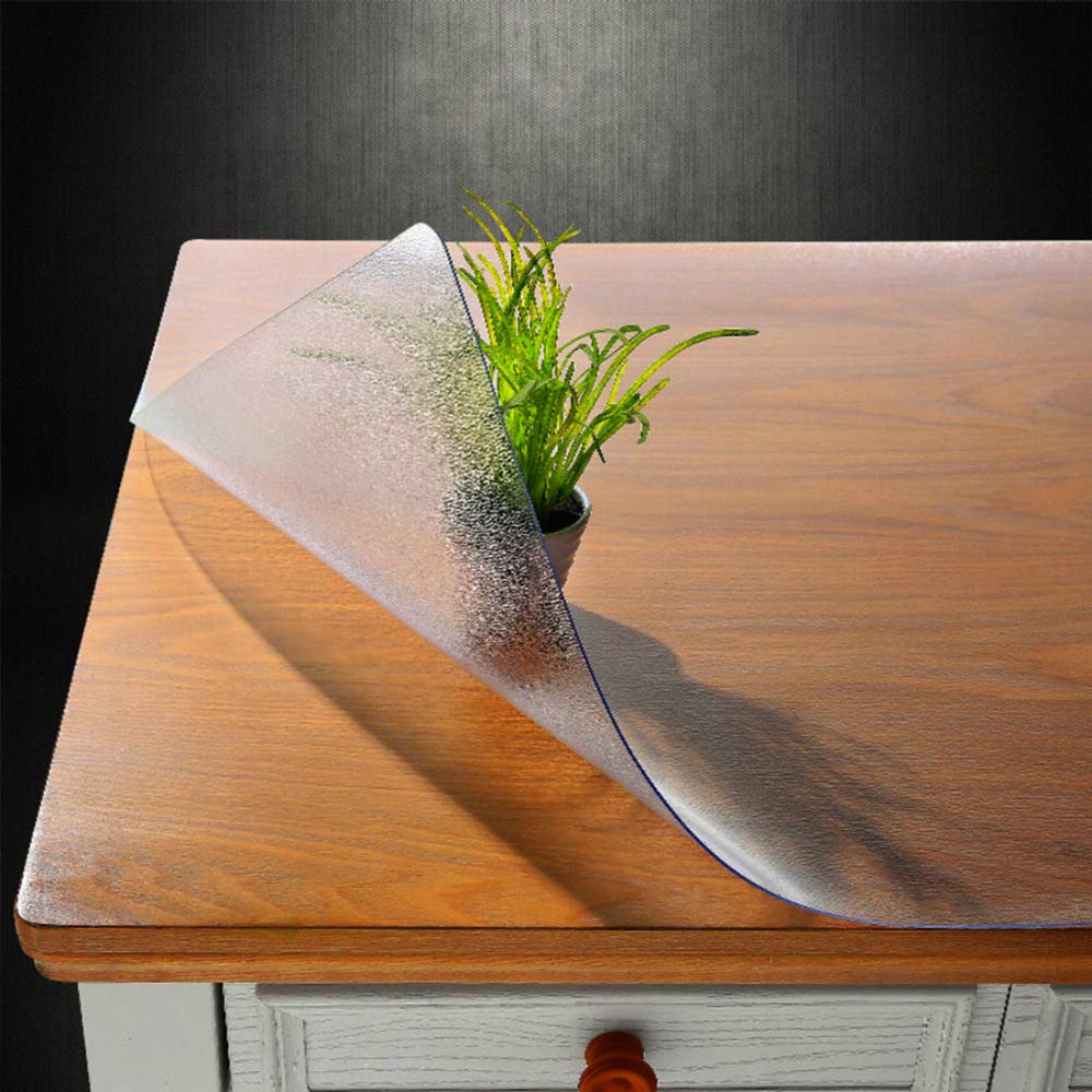 NECAUX Clear PVC Table Cover Protector 27.6 x 47.3 Inch 1.5mm Thick