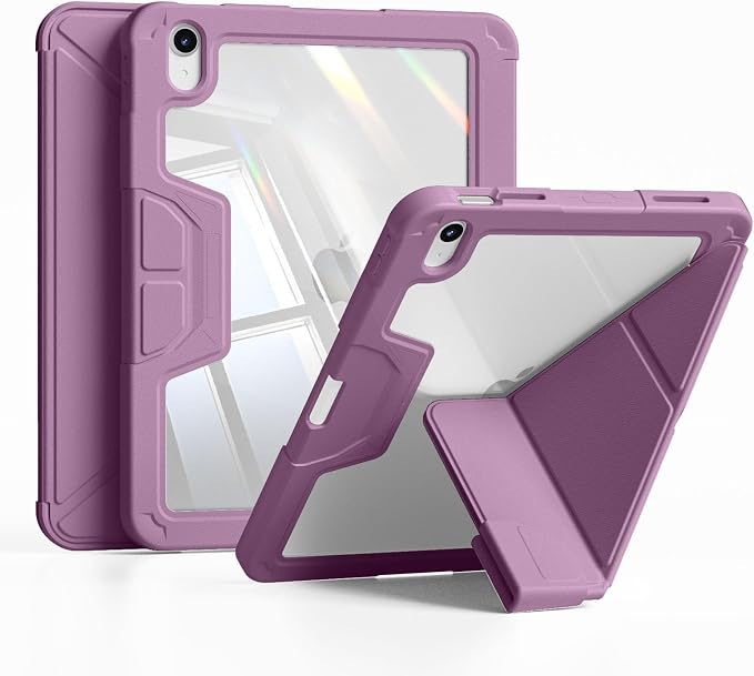 Case for iPad (A16) 11th Gen 11'' 2025/iPad 10th Gen 10.9'' 2022 | Shockproof Protective Cover with Pencil Holder Multi-Angle Stand Clear Back Support Touch ID &amp Auto Sleep/Wake (Black)