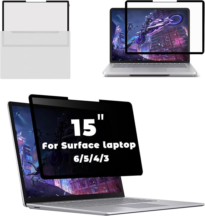 Privacy Screen Filter for Microsoft Surface Pro 11/10/9/8/X-13'' Removable | Nano-Suction Easy On/Off RemovableUV&ampGlare BlockBlue Light Block Computer Screen Filter Shield for Microsoft Surface