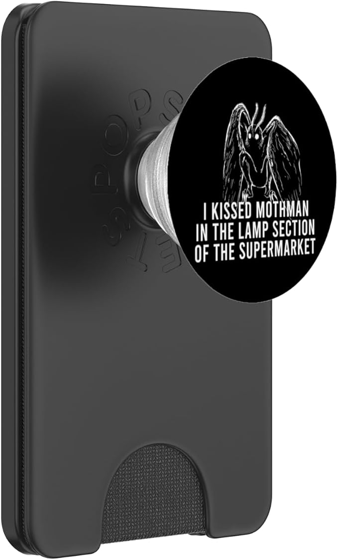 Mothman Cryptid I Kissed Mothman In The Lamp Section PopSockets Adhesive PopGrip
