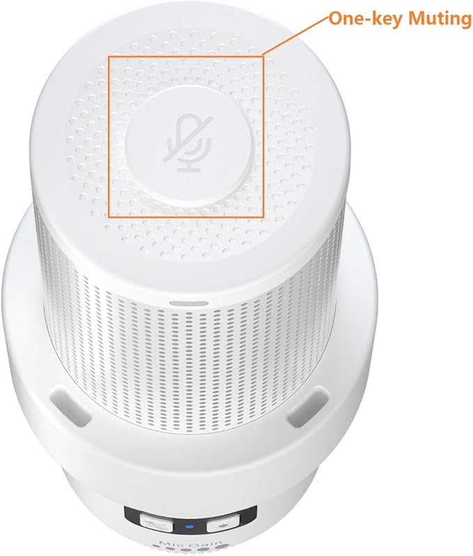 COMICA Wireless USB Microphone for Computer and Smartphone,48kHz/24bit RGB Cardioid Condenser Gaming Mic for Podcasting,Streaming,Recording,with Desktop Stand-White(EJoy Uni Pro D)