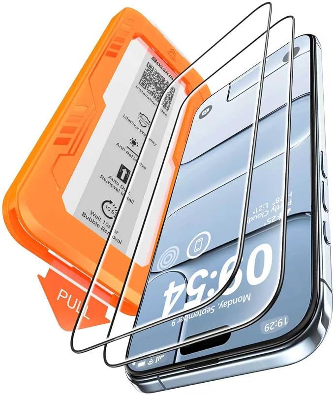 BossKiss for iPhone 11/iPhone XR Screen Protector TOP 9H Hardness Military Grade Shatterproof HD Tempered Glass Full Coverage Anti-Scratch Easy Installation Case Friendly 2 Pack