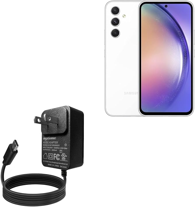 BoxWave Charger Compatible with Samsung Galaxy A54 - Wall Charger Direct (15W) Rapid Charge Your Device with Built-in 3ft Cable
