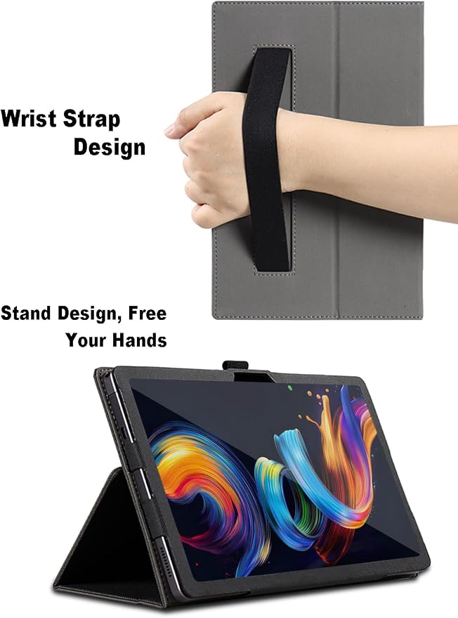 Case for TCL Nxtpaper 11 Plus 11.5 inch TCL Nxtpaper 11 Plus Tablet Case Folding Stand Protective Cover with Pencil Holder and Wrist Strap Full Protection. (Black)