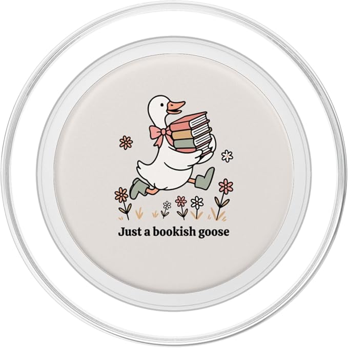 Funny Goose with Books Cute Bookworm Reader PopSockets Adhesive PopGrip
