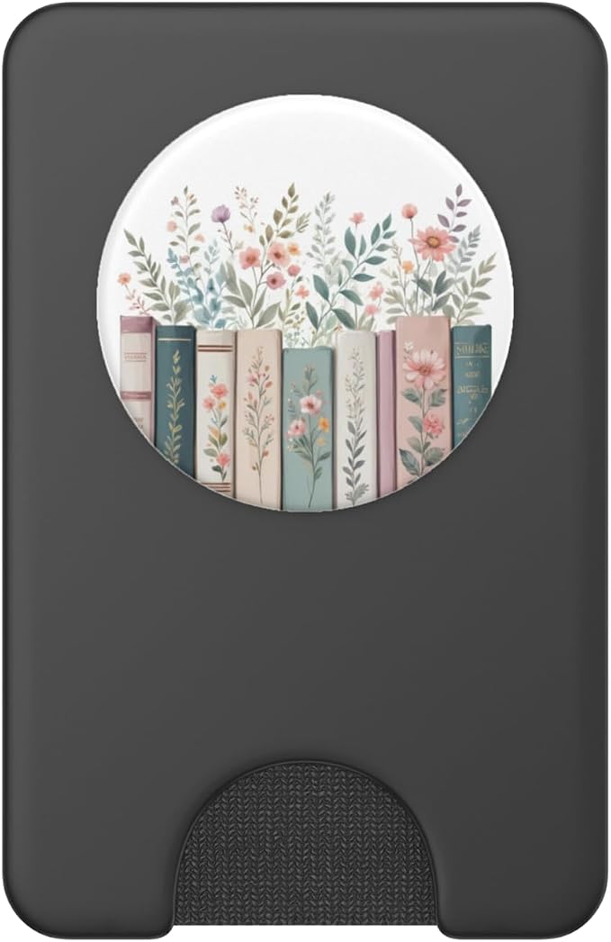 Bookish Booktrovert Reading Book Lovers Flower Floral PopSockets PopWallet for MagSafe