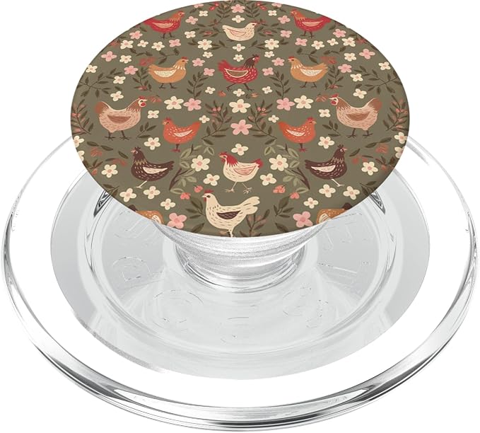 Rustic Farmhouse Chickens – Vintage Country Aesthetic PopSockets PopGrip for MagSafe