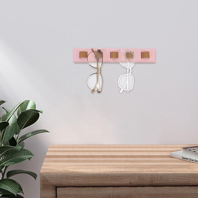 VICASKY Wooden Sunglasses Storage Organizer Rack Wall-Mounted Eyewear Holder for Entryway and Bedroom, Multiple Glasses Display Stand, Space-Saving Eyeglass Organizer