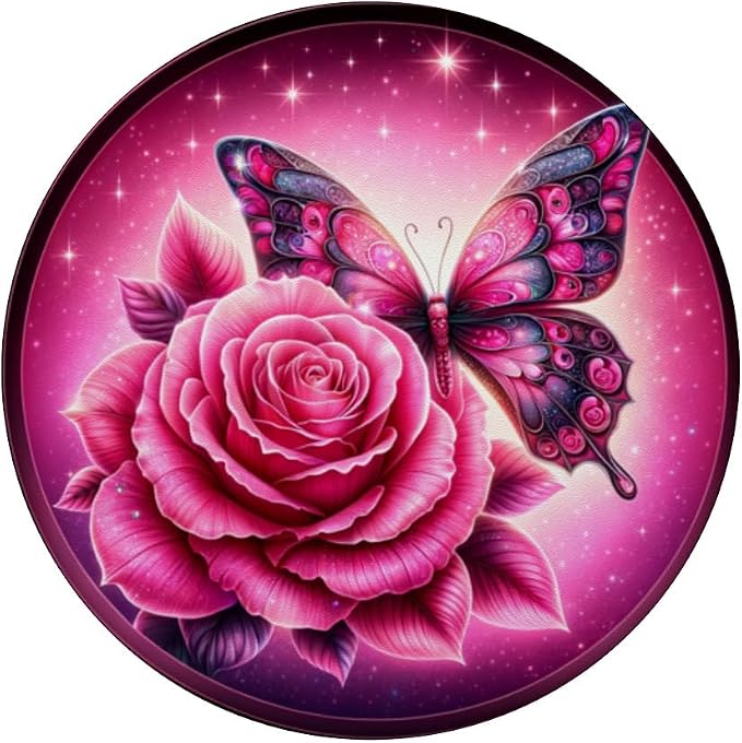 Aesthetic Rose Butterfly Flower Pink Graphic Art PopSockets PopGrip for MagSafe