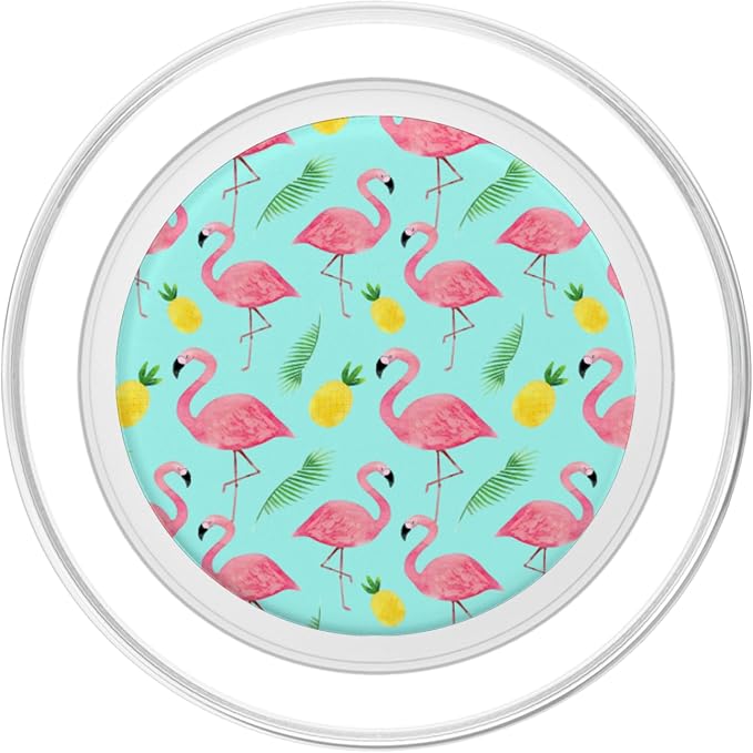 Tropical Summer Flamingo &amp Pineapple Pattern PopSockets Adhesive PopGrip